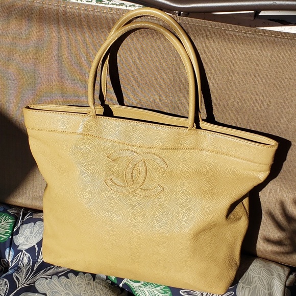 CHANEL Handbags - Chanel Double CC Tan Caviar Shopper Tote